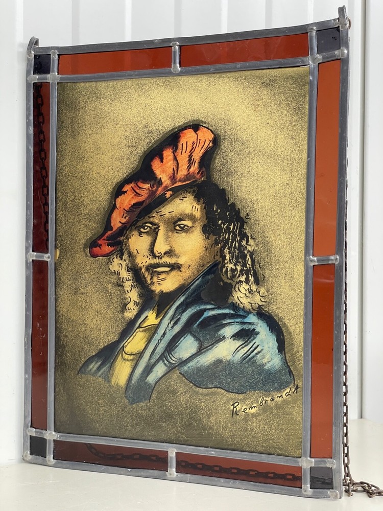 A Beautiful Stained Glass Rembrandt panel