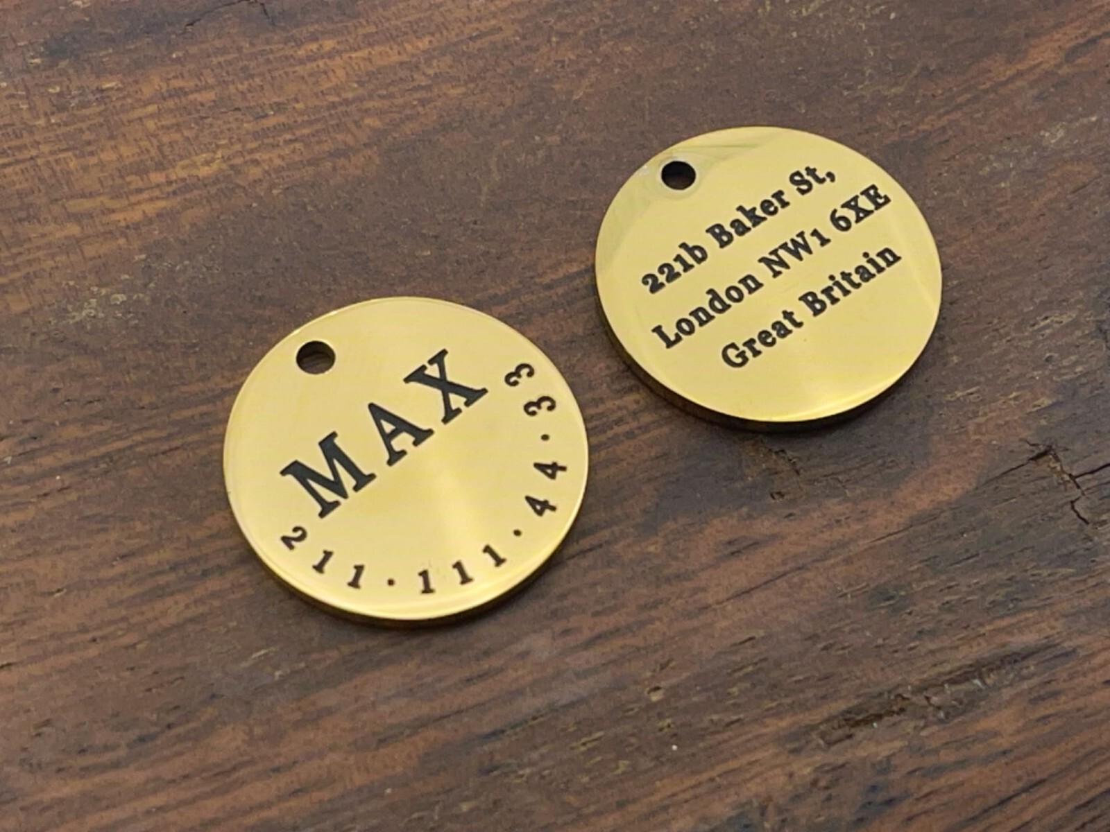 Stainless Steel Dog Cat ID Tags Personalized Pet ID Tags Pet Name Tags Circle