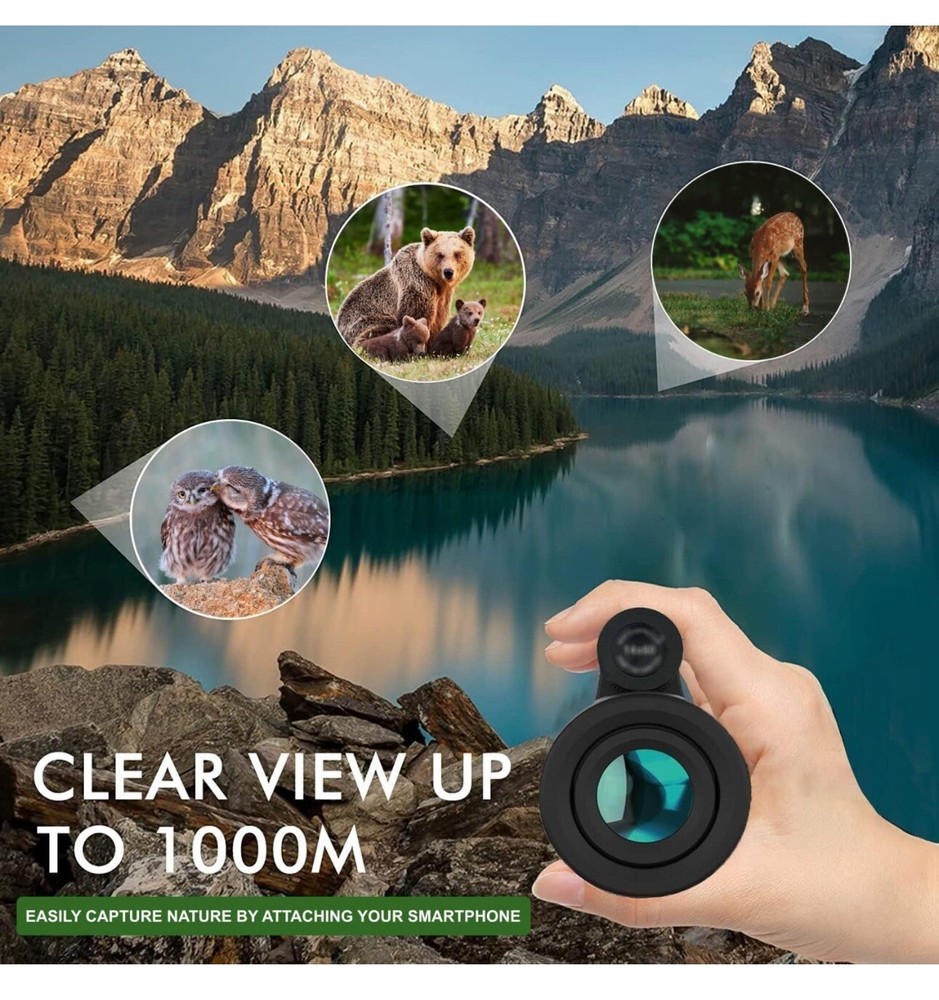 12×60 Monocular Telescope with Case Life’s Breadth Gray Color