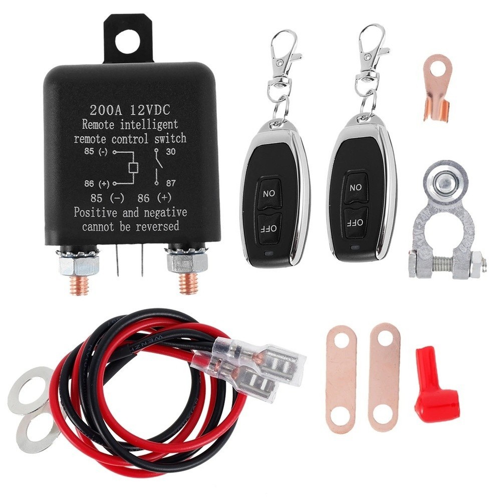 200A 12VDC Wireless Remote Power Switch Relay Compatible with Vehicle Use
