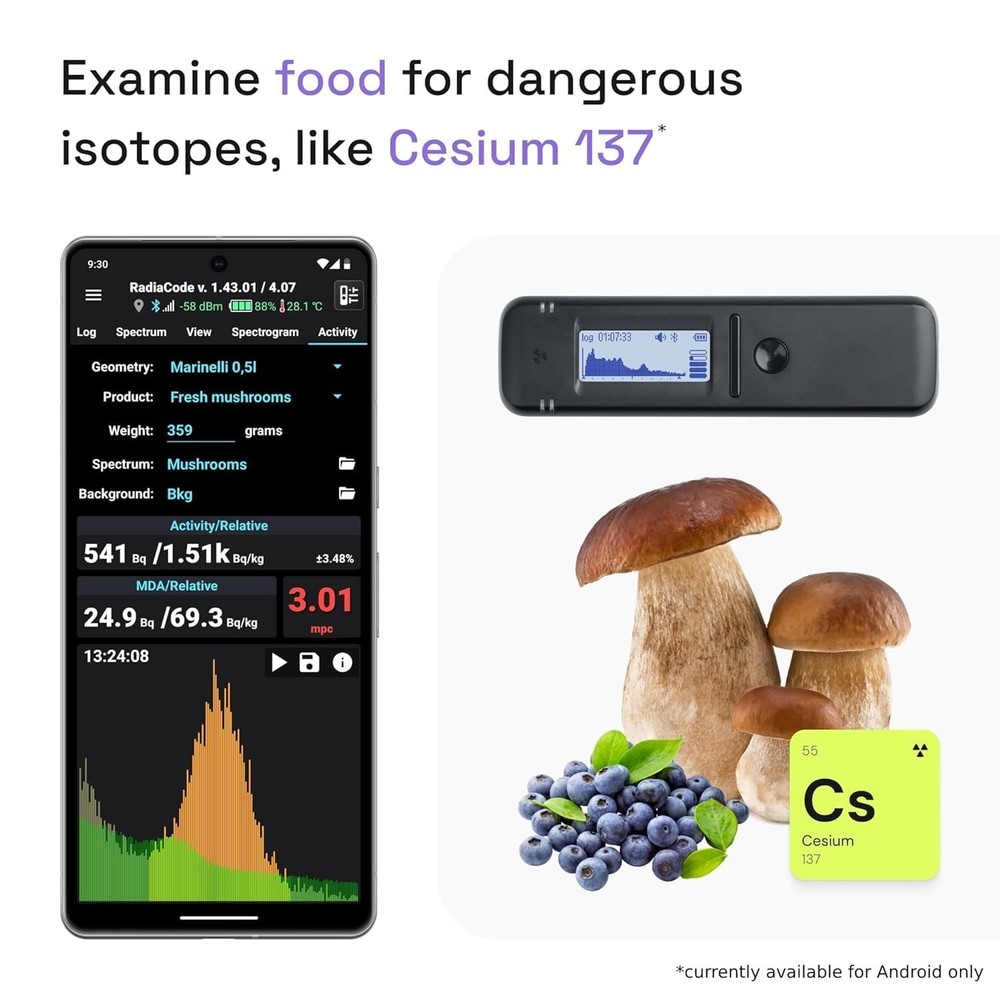 Advanced Geiger Counter with Isotope Visualization and Mobile App Functionality
