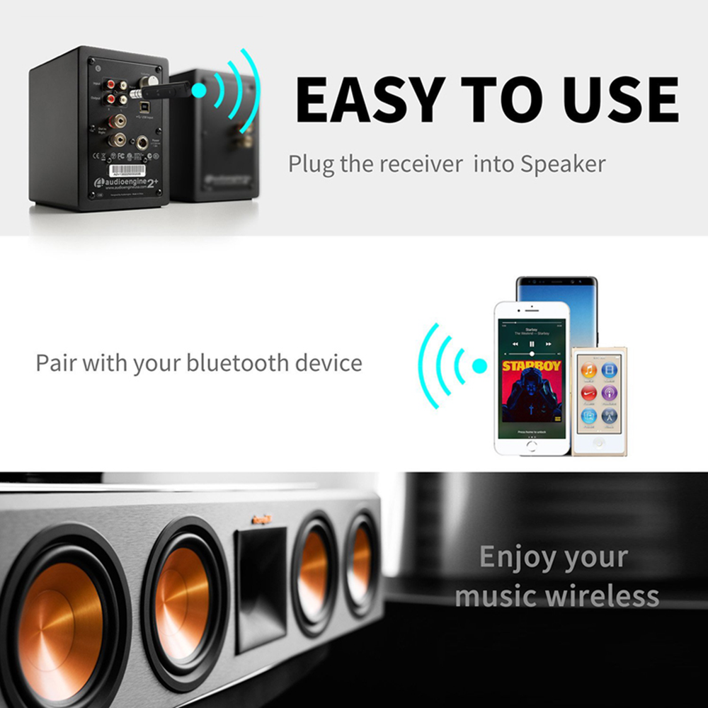 Wireless 3.5mm Car Bluetooth Receiver Receptor Audio Speaker Adapter Atavoz AUX