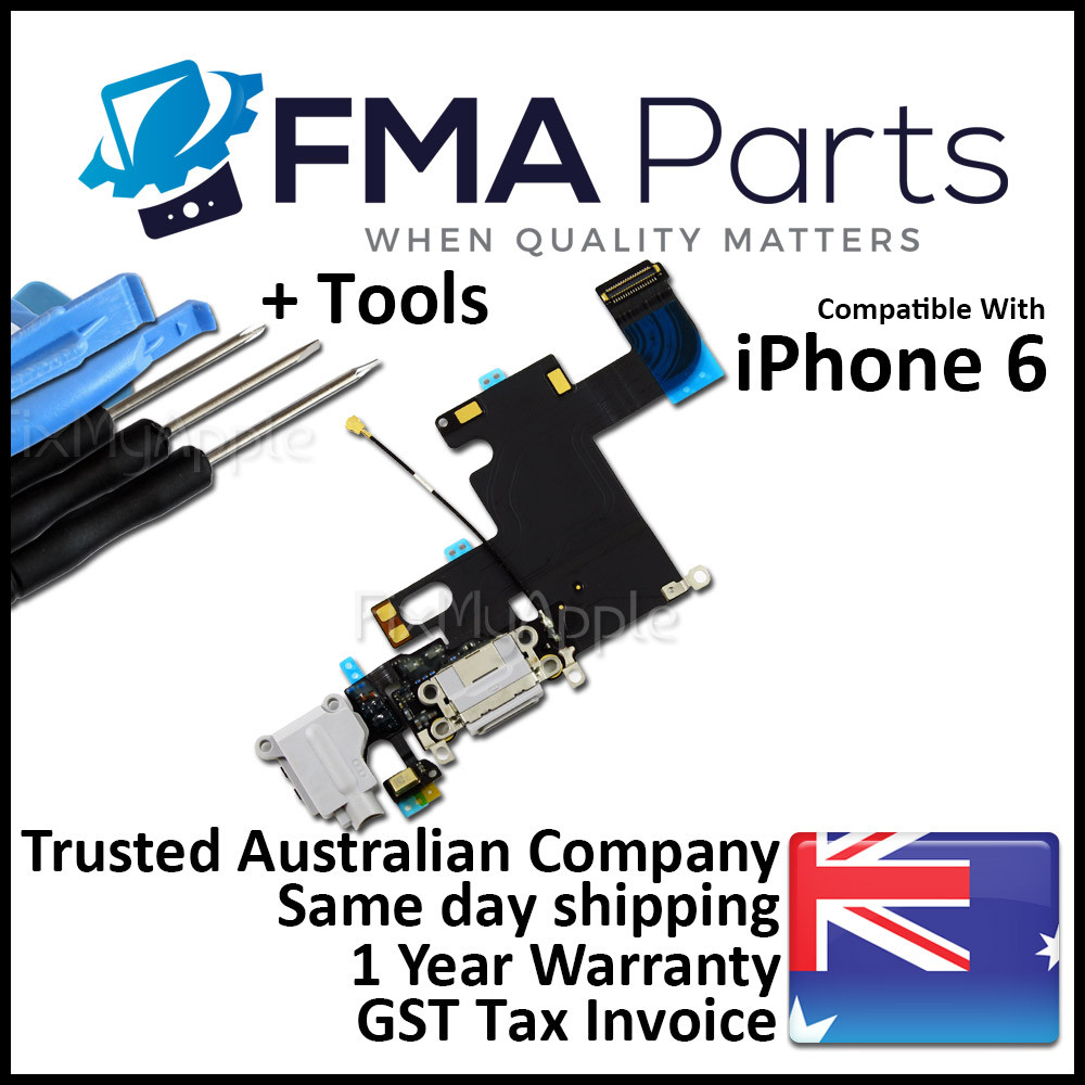 iPhone 6 OEM Dock Connector Port Microphone White Flex Cable Replacement Tools
