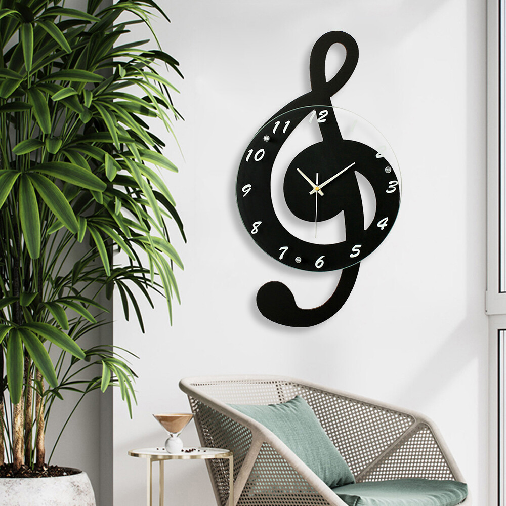 Silence Wall Watch Clock Musical Note Wall Clock Creative Office Home Decor USA