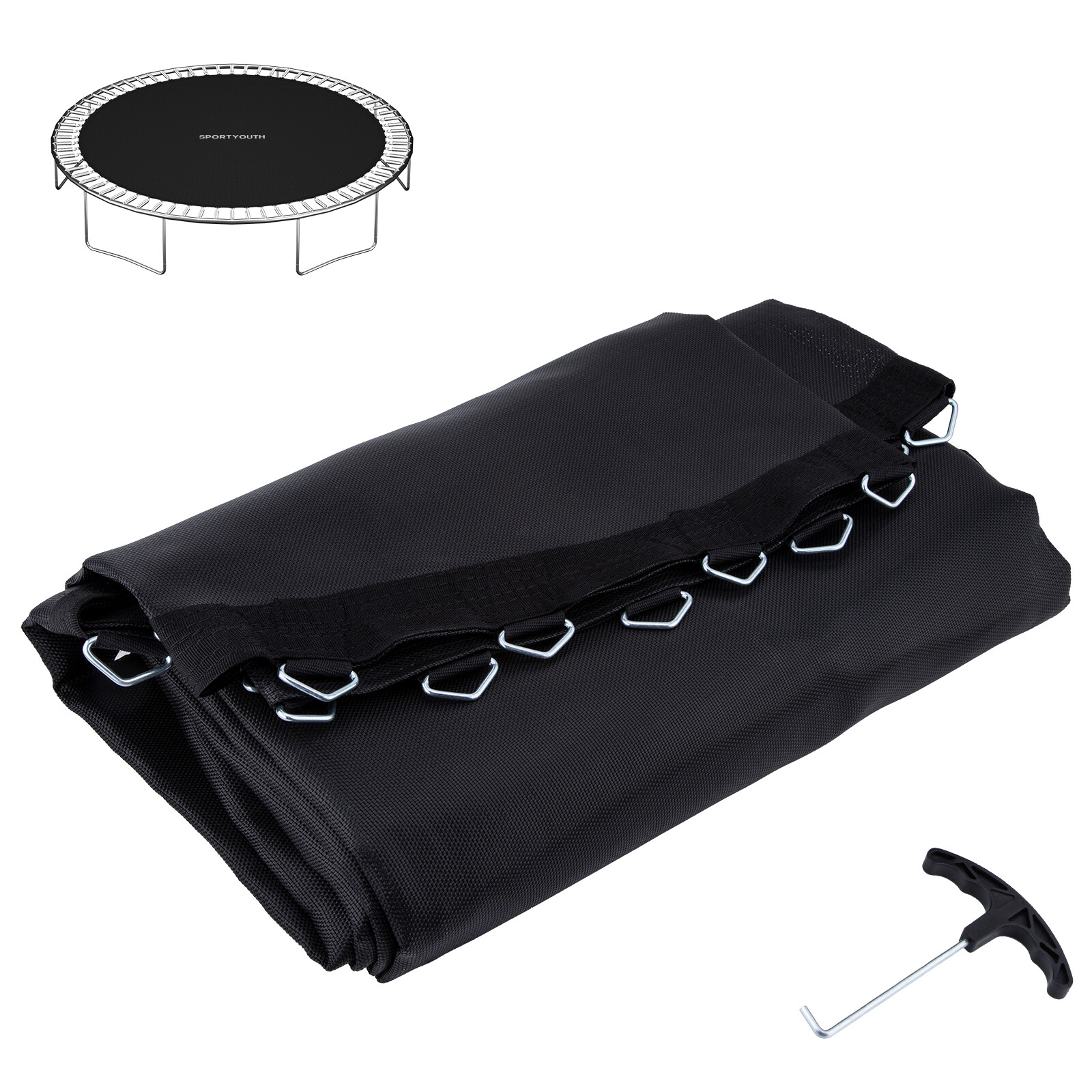 12 14 15FT Trampoline Replacement Jumping Mat Pad 72/88/96 Rings w/ Setting Tool