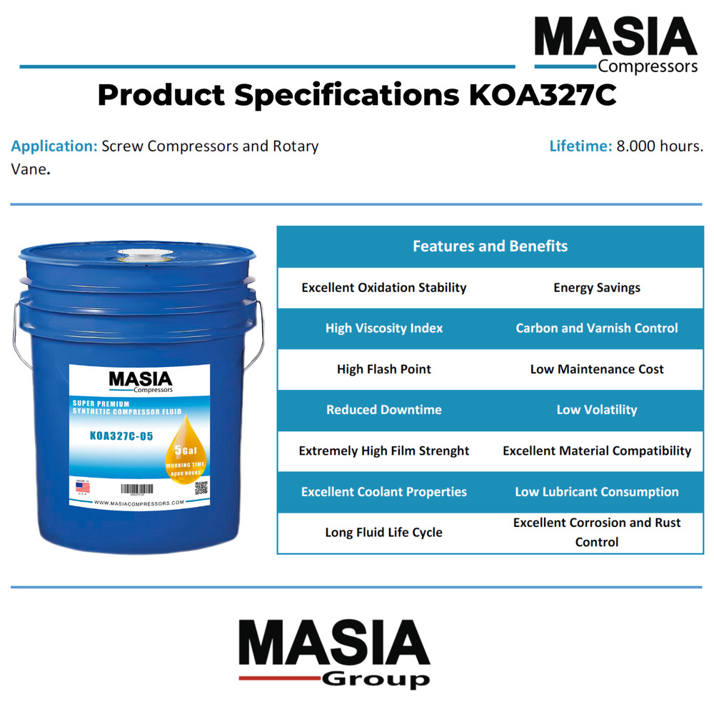 Corena AS 32 Lubricant for Compressor Compatible with Shell - 5 gal