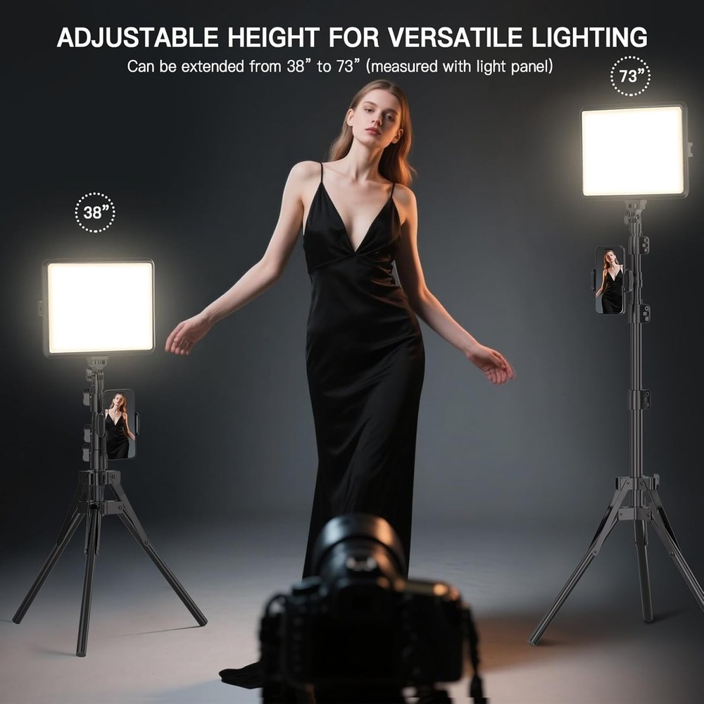 Versatile 2-Pack LED Video Light Kit with Adjustable Tripod & USB-C Connectivity