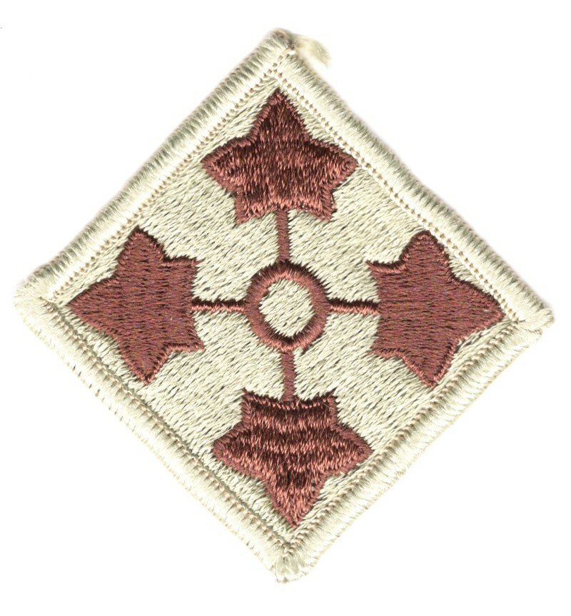 Army Patch: 4th Infantry Division - tan, merrowed edge