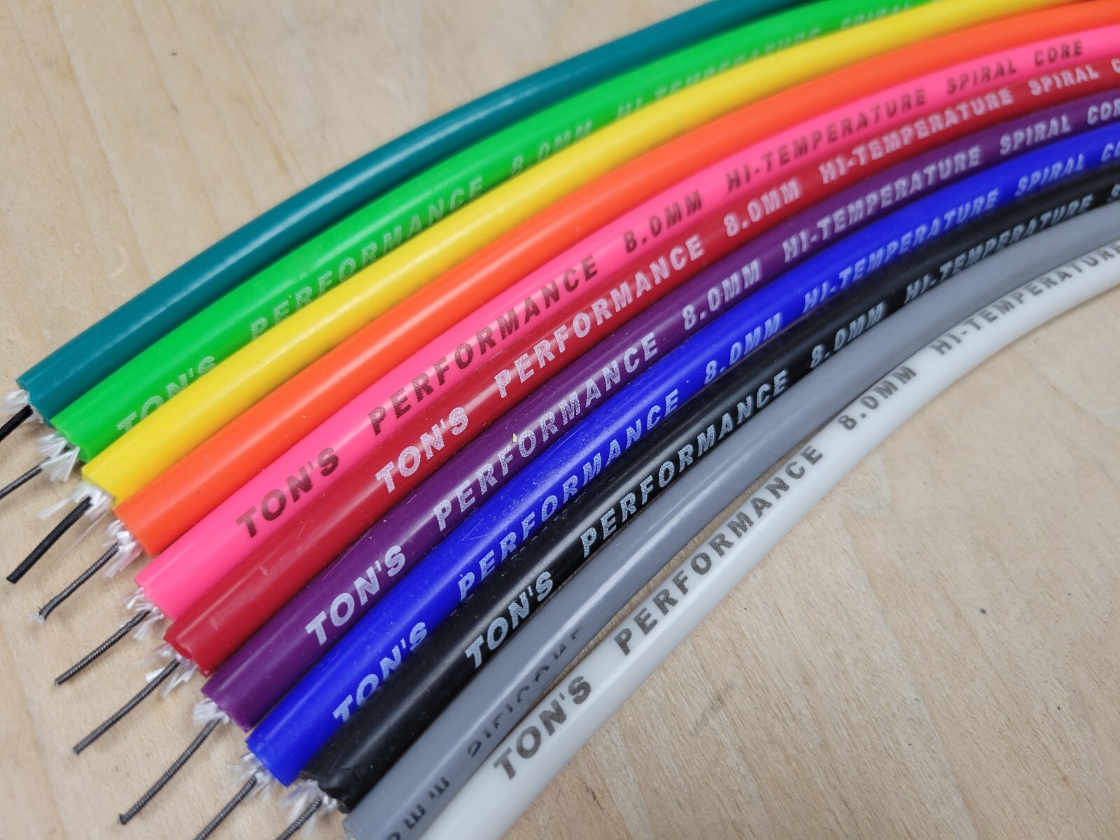 Ton's Performance 8mm Teal silicone Spiral Core Spark plug wire By the foot