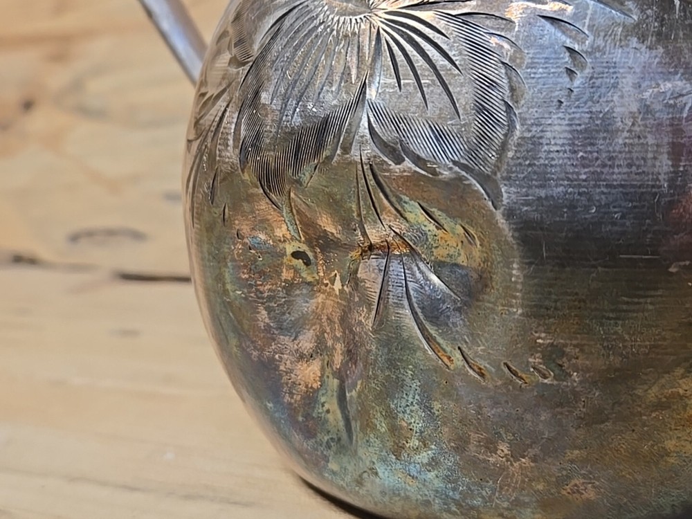 Hicks Silver Co. Quadruple Plate Tea/Coffee Pot W/ A Few Dents As Pictured K98