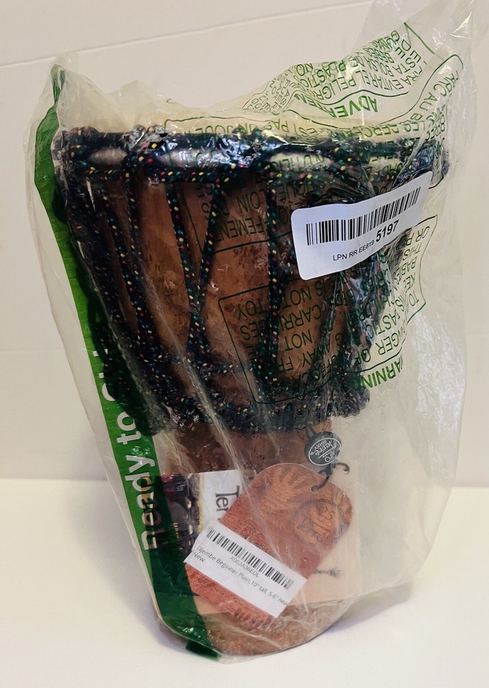 New Terre Djembe Beginner Plain,10" tall, 5-6" head