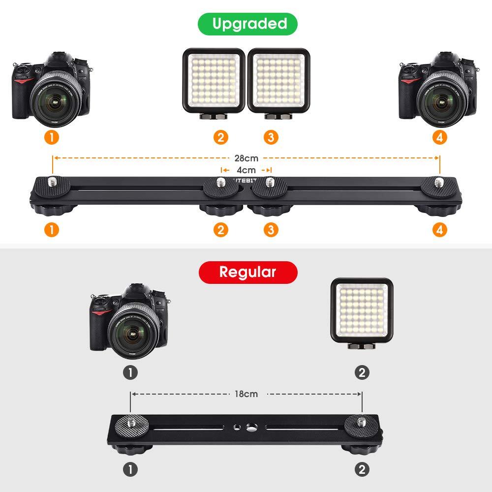 11 Inch Flash Bracket Long Dual Camera Mount Flash Bracket Extension Bar With 1/