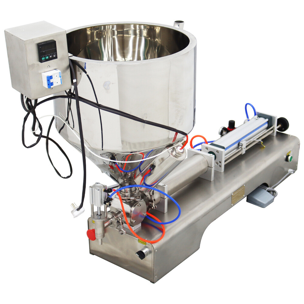 110V 100-1000ml 1 Nozzle Pneumatic Paste Liquid Filling Machine Heating Function