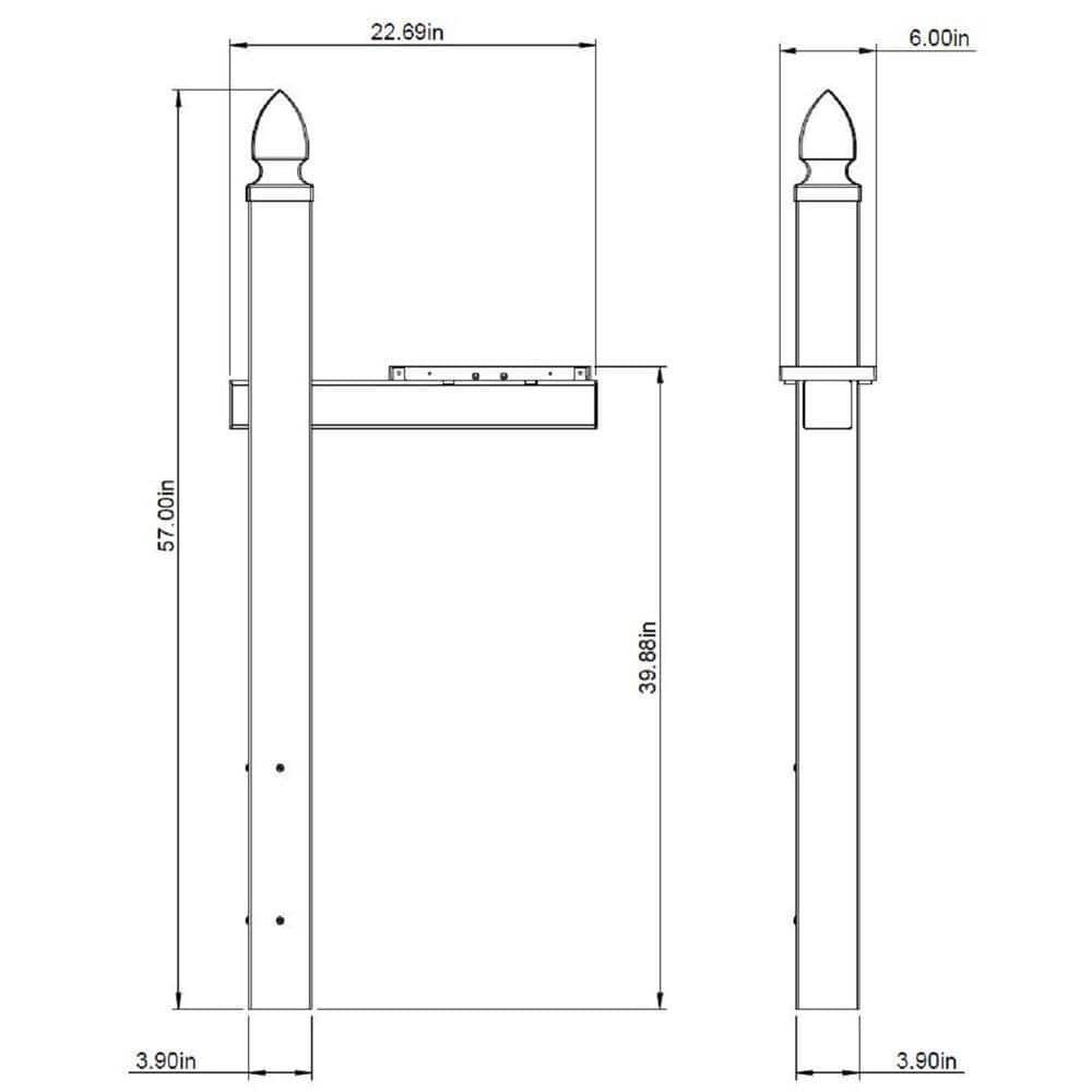 Architectural Mailboxes Post White Vinyl Crossarm Convertible Rust-Proof Durable