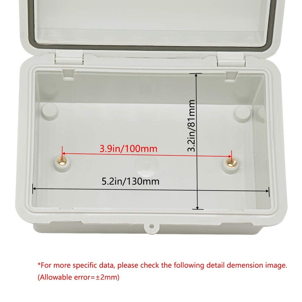 IP65 Waterproof ABS Plastic Electrical Box - Hinged Shell, 2 Cable Glands, 5....