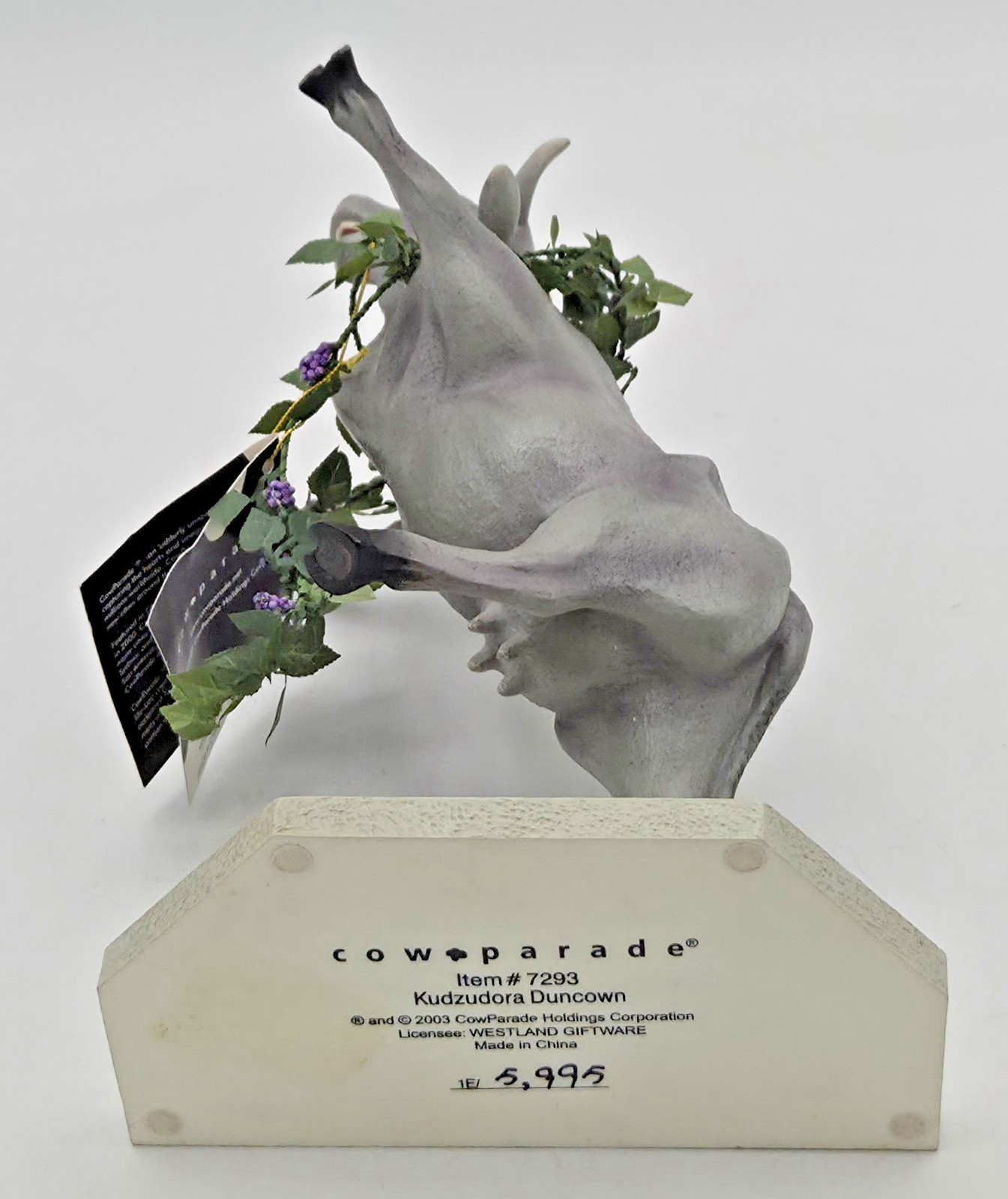 VTG Cow Parade Kudzudora Duncown 7293 LIMITED EDITION Statue Figurine FREE SHIP