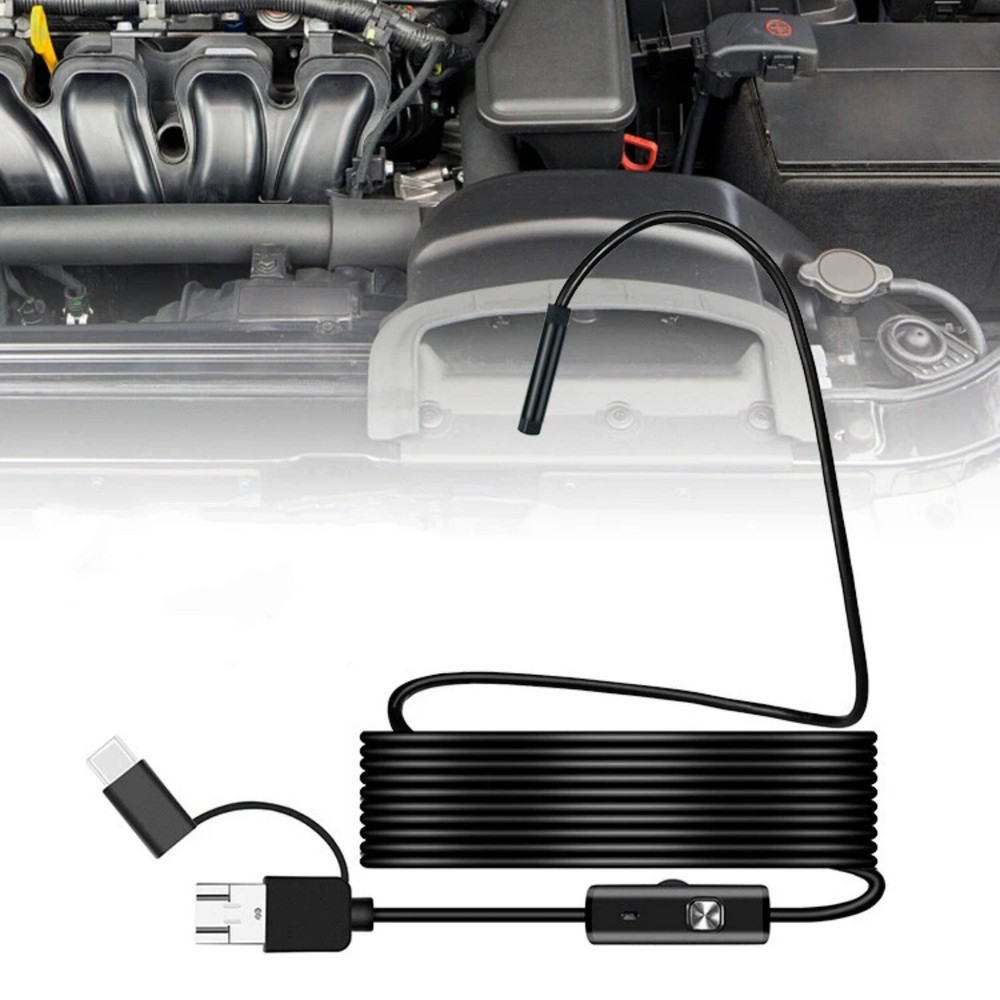 Endoscope 2M 6 LED Borescope Camera for Android USB Type-C 7mm HD Inspection