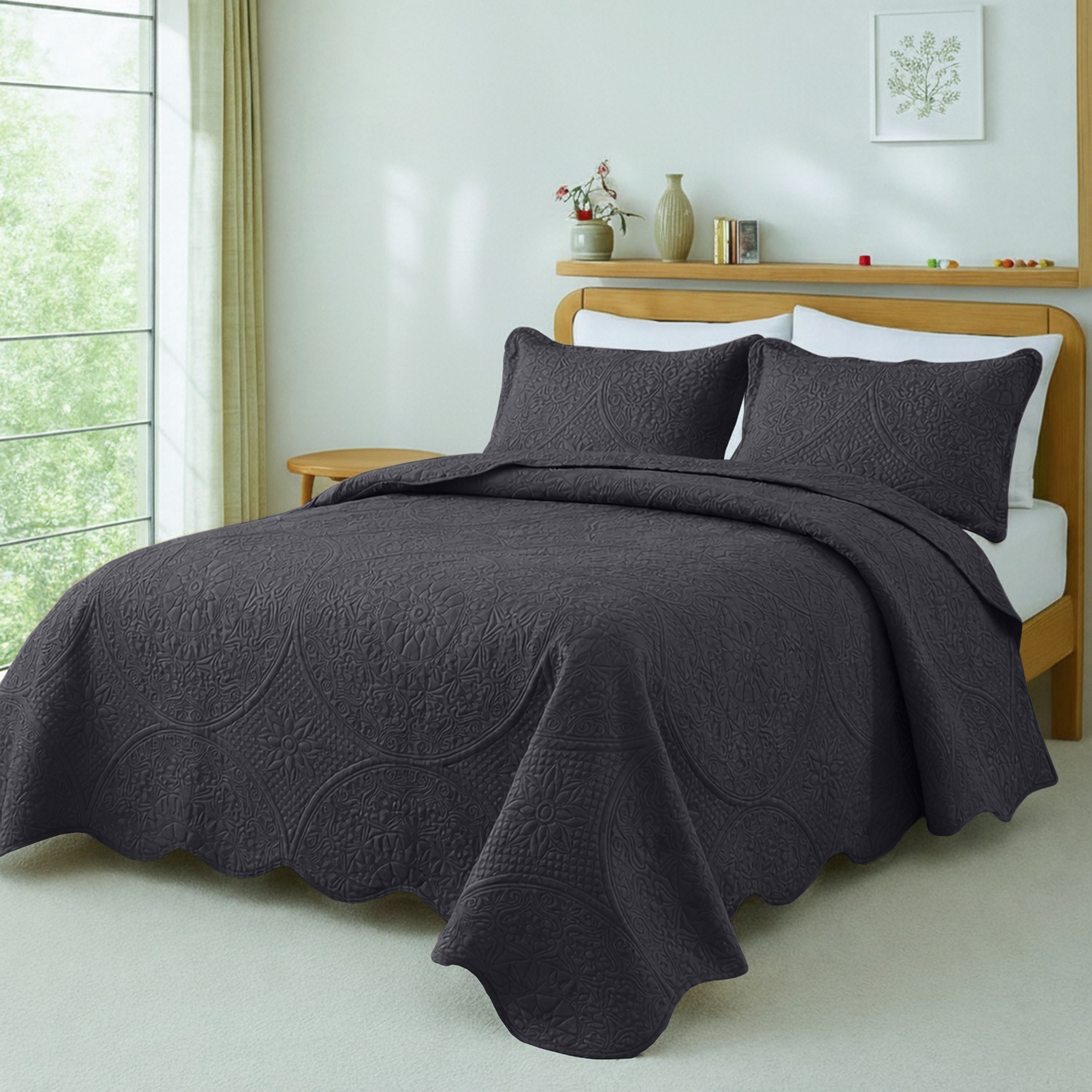 Quilt Coverlet Bedspread Bedding Set with Pillow Shams Full Queen King Bed Throw