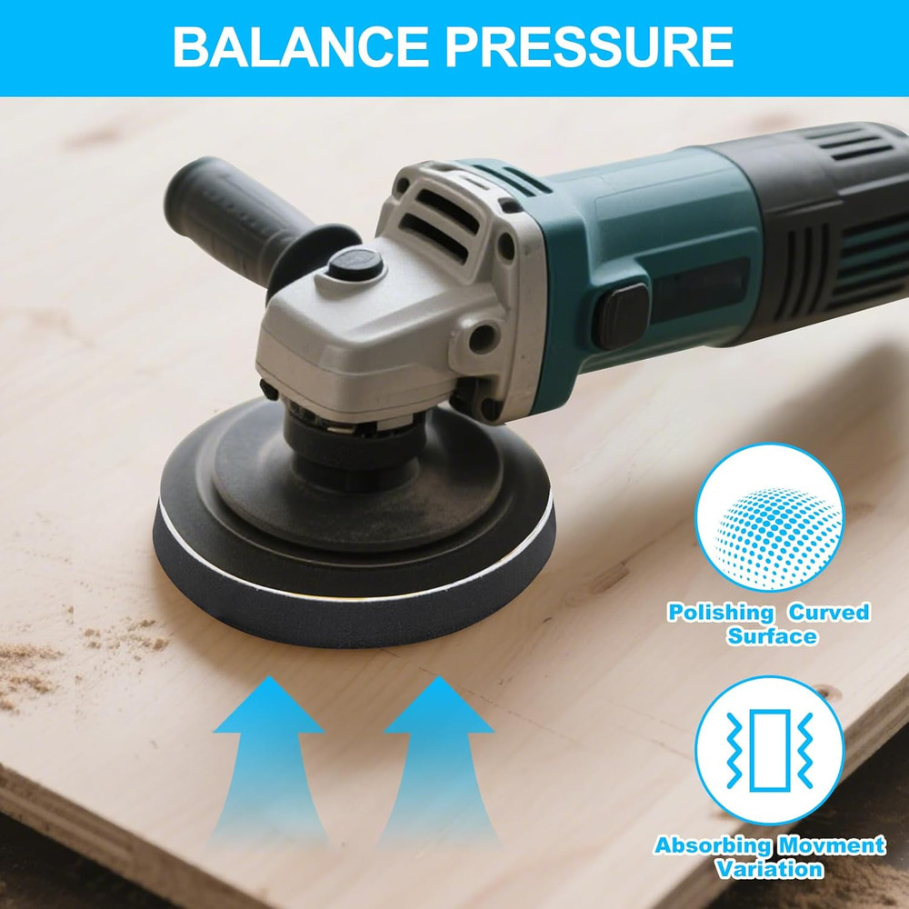 5 Pack 5 Inch Soft Sponge Interface Pad for Sanding Pad Hook&Loop Sanding Discs