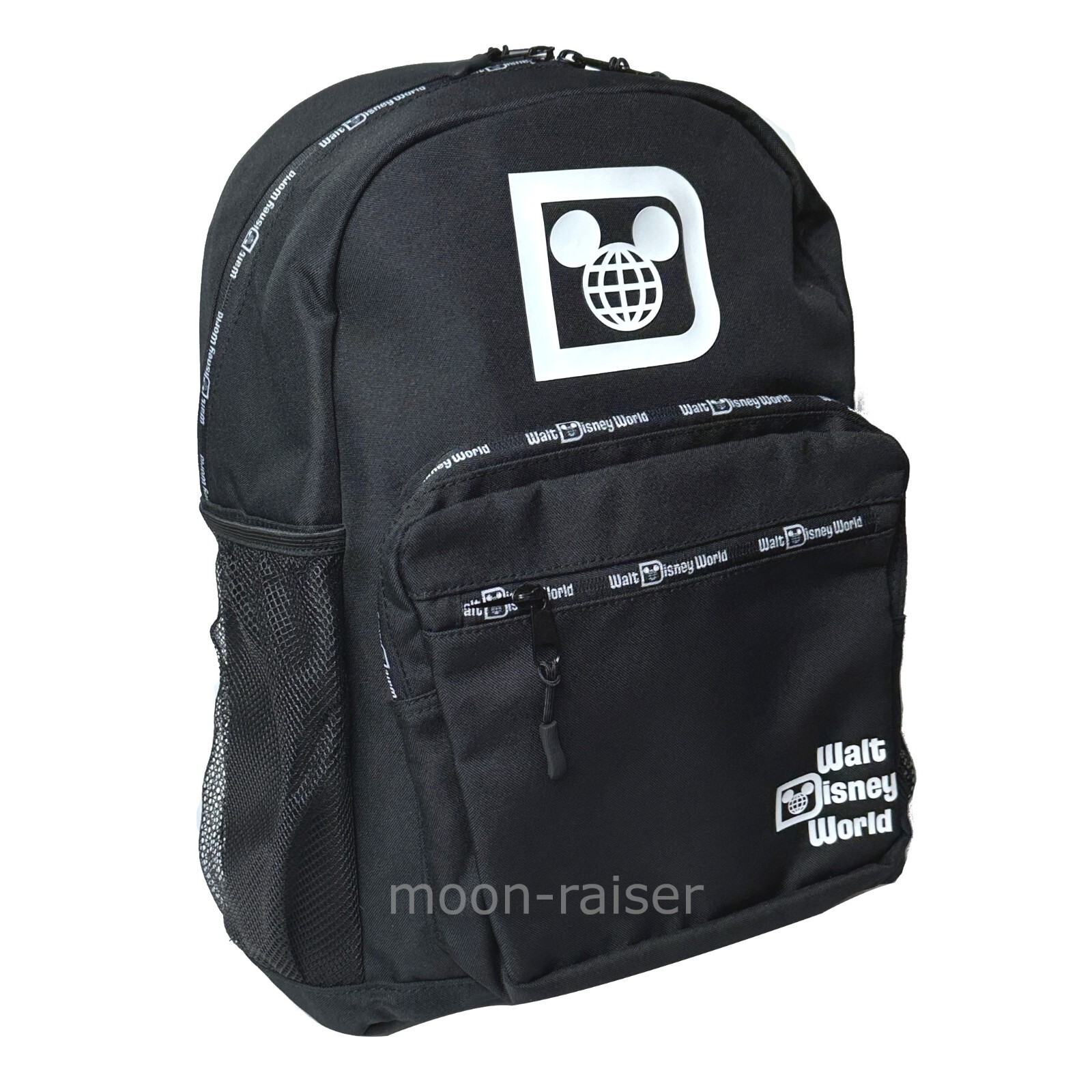 Disney Parks Walt Disney World Logo Backpack Large 17" Black Shoulder Bag