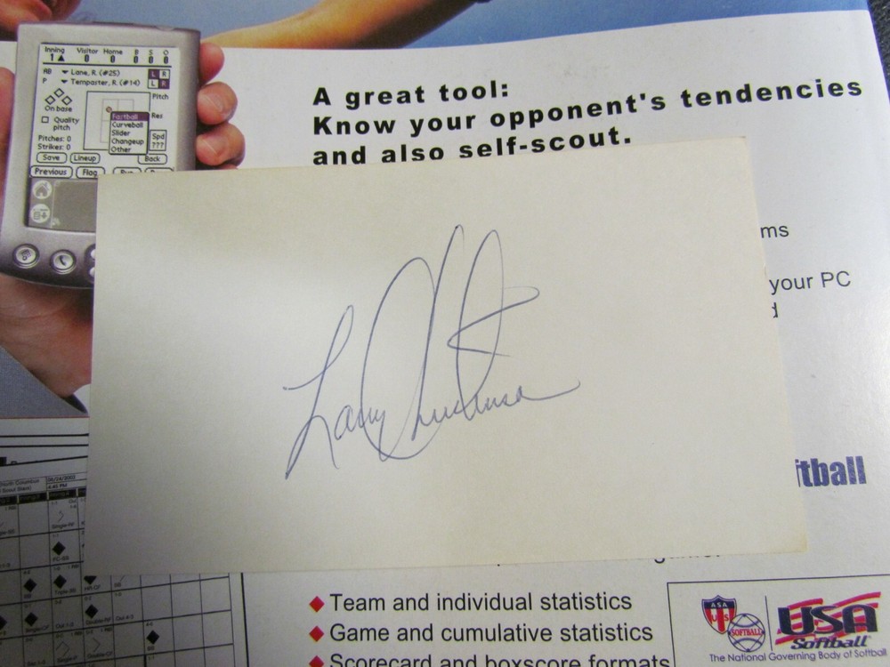 Larry Christenson autographed index card