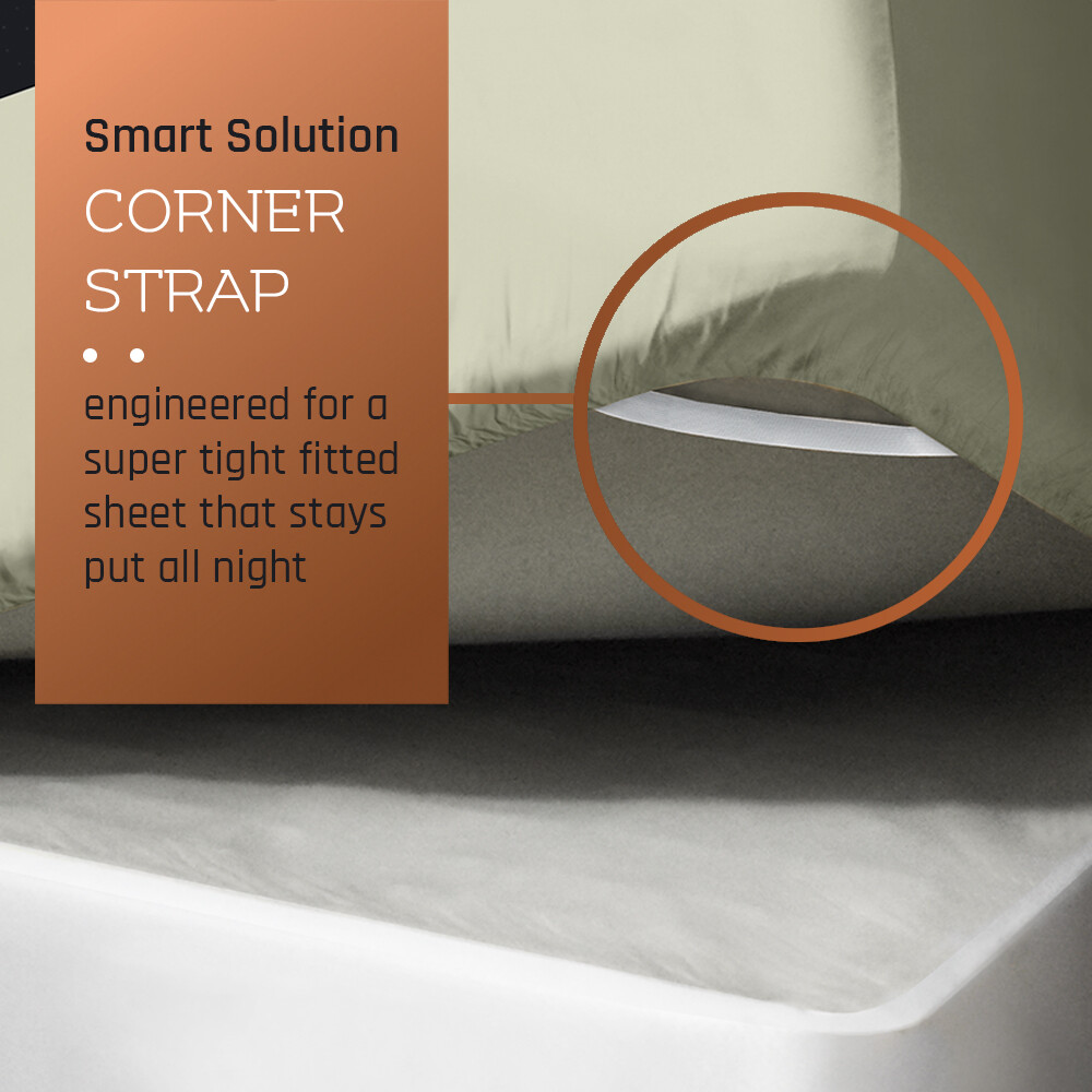 21” Extra Deep Pocket Ultra Soft Fitted Sheet with Corner Straps, Full - Sage