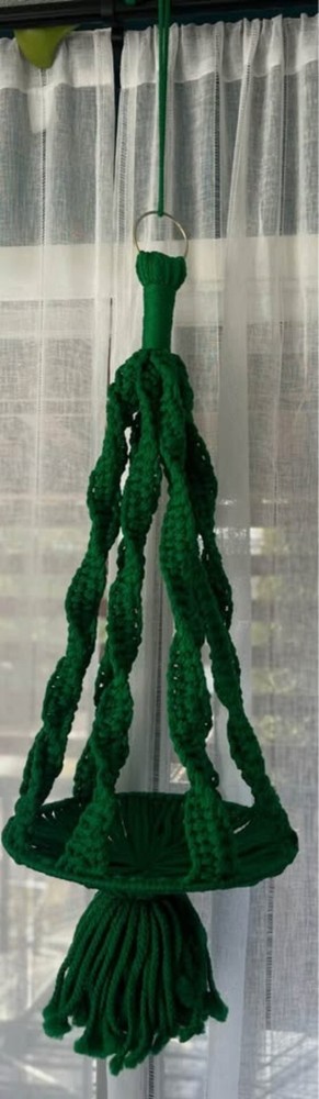 Vintage Green Macrame Plant Hanger