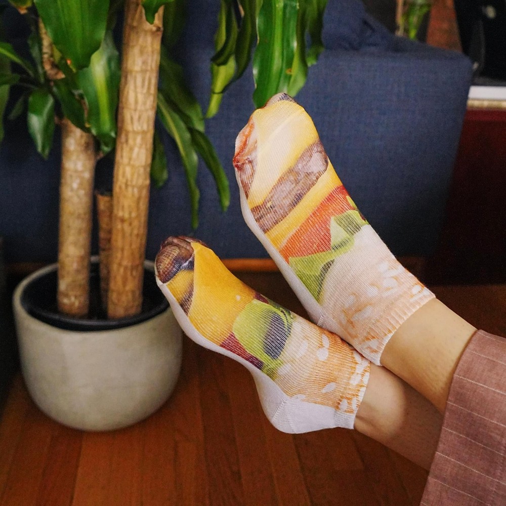 Cheeseburger Photo Print Ankle Socks