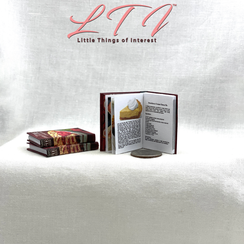 1:6 Scale COMPLETE PIE COOKBOOK Miniature Playscale Illustrated Readable Book
