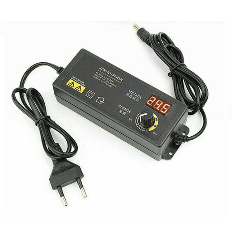 3V-24V 2.5A 60W Adjustable DC Power Supply Adapter Control Volt Display 8 Plugs