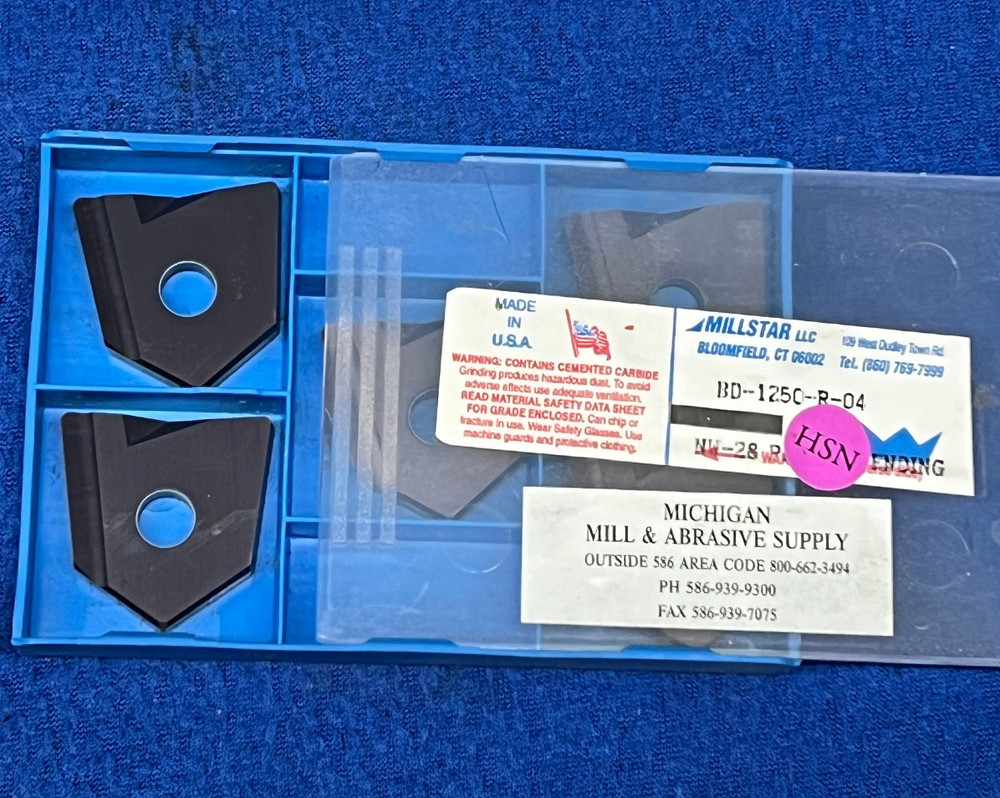 5NEW Carbide Inserts MIllstar BD-1250-R-04  HSN               R-758