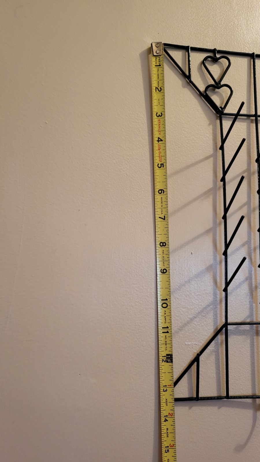 Vtg Black Wire Thread Holder Spools Granny Core Country Wall Heart Decor