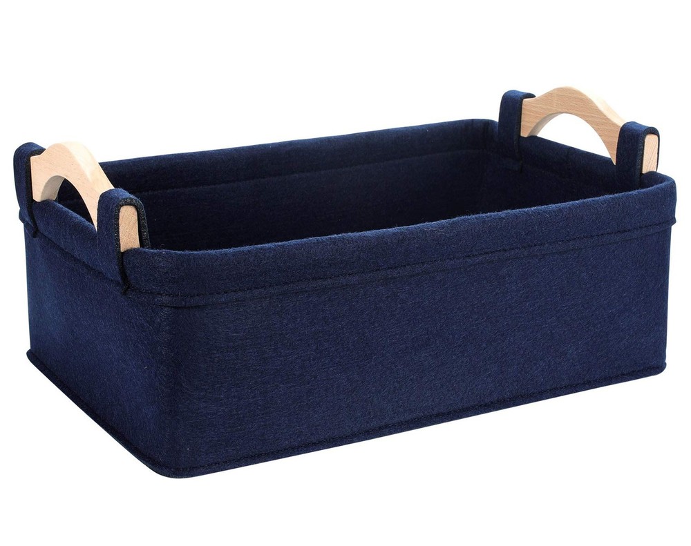 Rectangle Storage Baskets Navy Blue Storage Baskets Soft Decorative Nursery B...