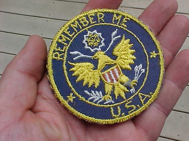 ORIGINAL WWII US REMEMBER ME USA PATCH MIRROR