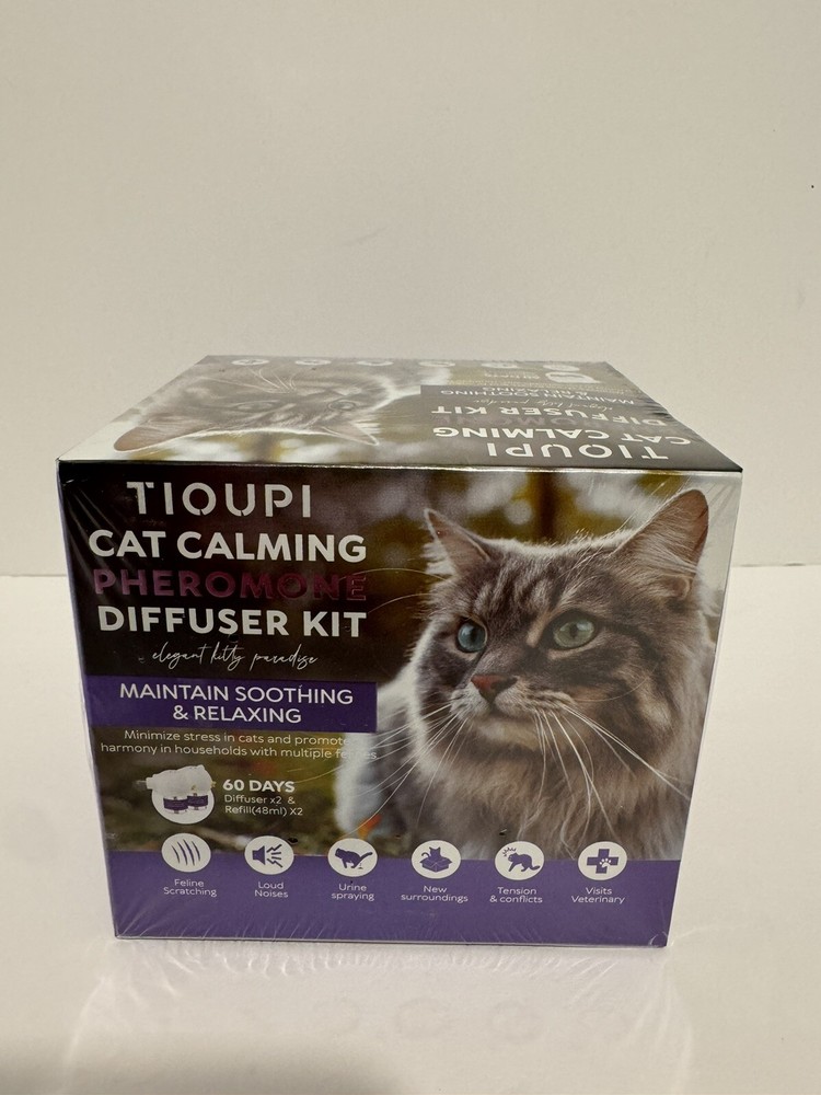 TIOUPI Cat Calming Pheromone Plug-In Diffuser for Cat Anxiety Stress 48ml