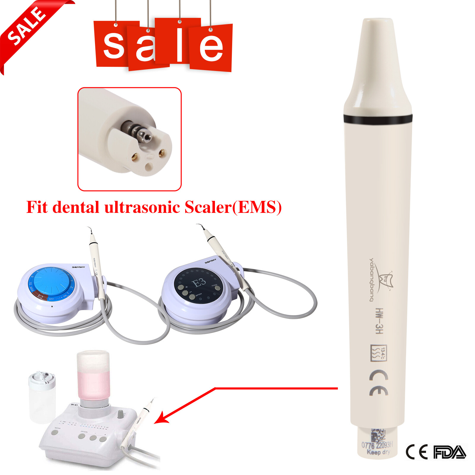 Dental Piezo Ultrasonic Scaler Handpiece fits EMS WOODPECKER Cavitron 135℃ HW-3H