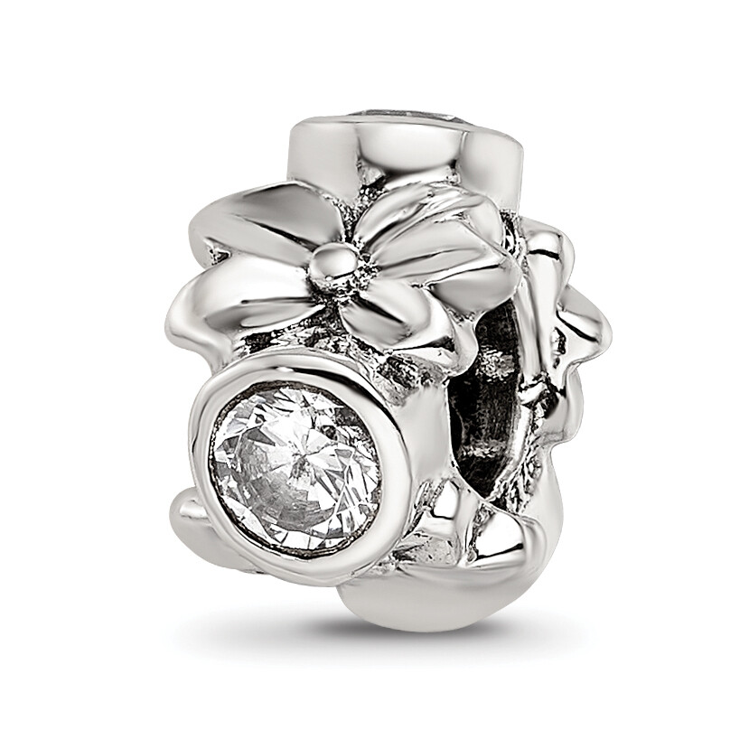 Silver Reflections CZ Bead QRS425