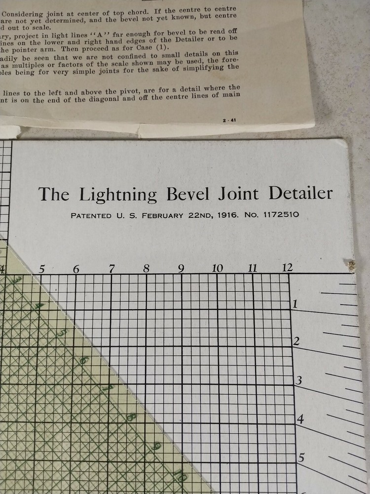 Vintage Lightning Bevel Joint Detailer & Instructions bin 2Q2