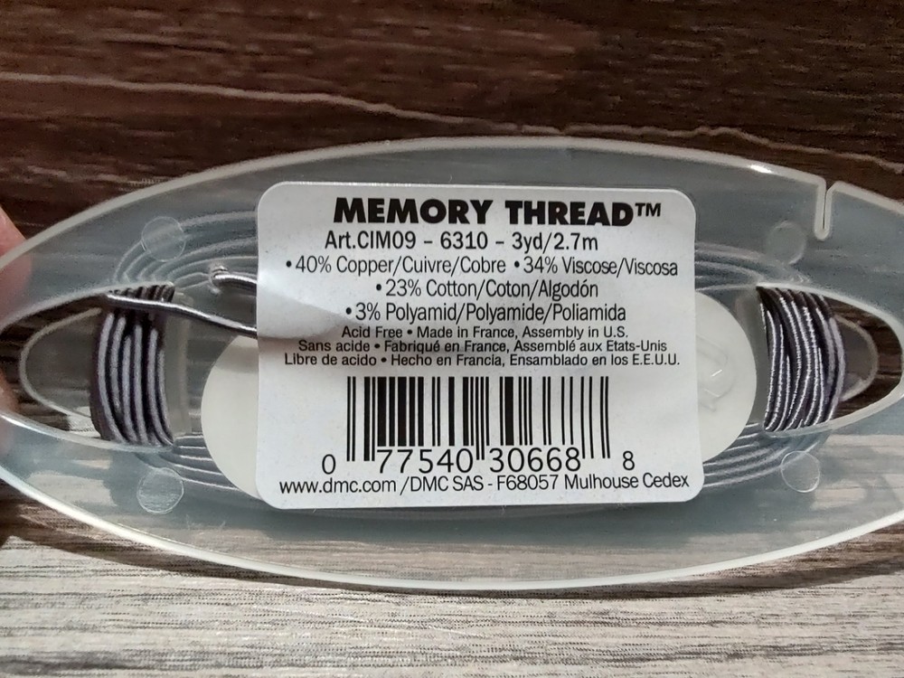 DMC Gray Color Infusions MEMORY THREAD Copper Wire 6310 3 Yards NOS