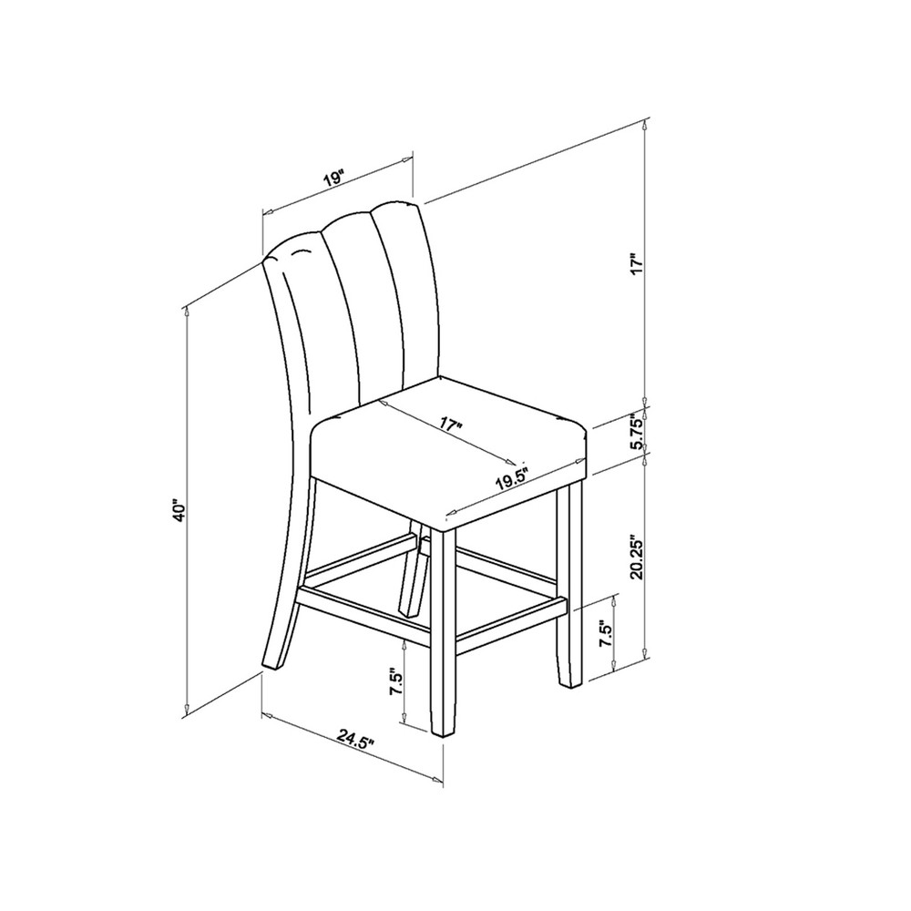 Modern Gray Wood Rectangular Dining Side Chairs, Solid Back, Set of 2