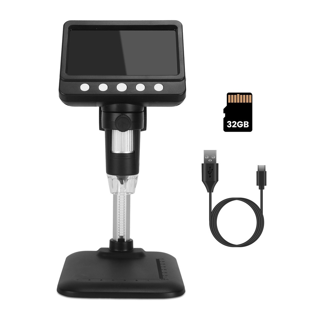1000X Digital Microscope 4.3" LCD 8LEDs USB to PC for Coin / Electronics