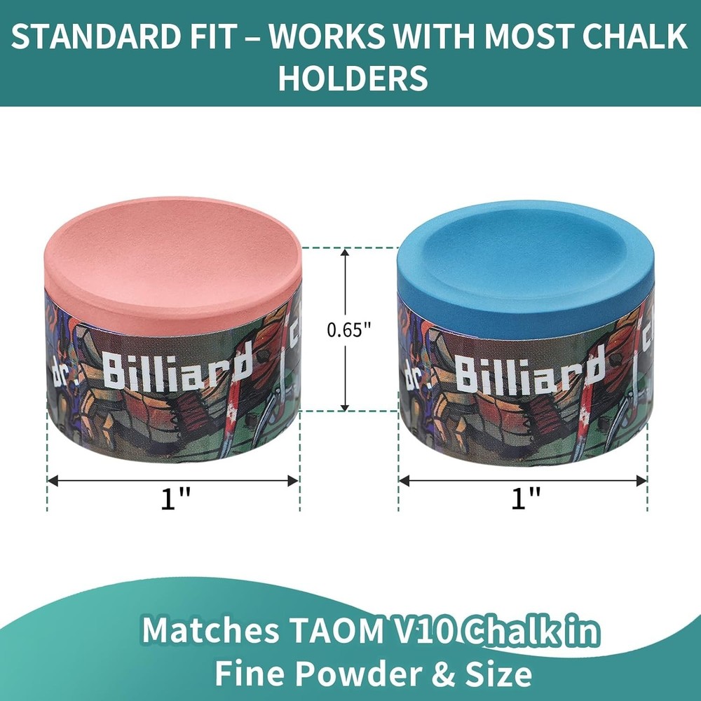Pool Cue Chalk 2 Pack, Nano Technology Pool Stick Chalk, Billiard Table Acces...