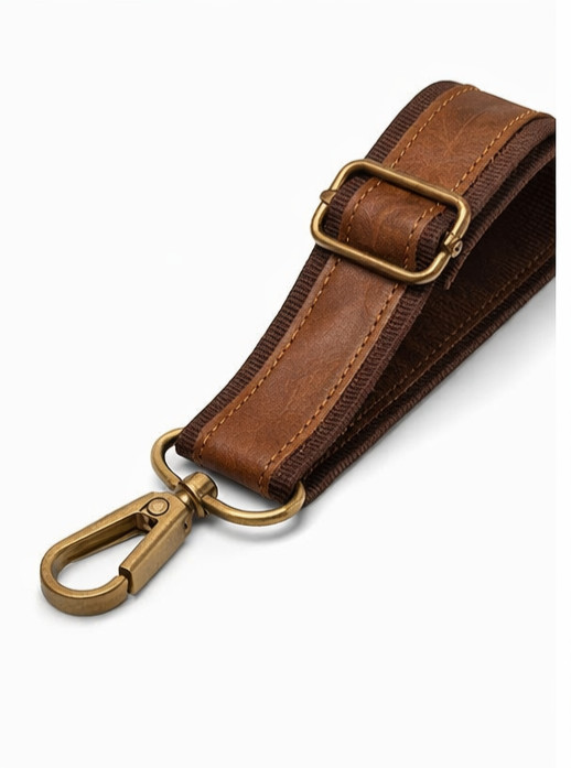 Leather Adjustable Padded Replacement Shoulder Strap with Metal Swivel Hooks