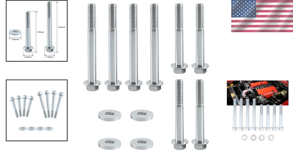 Durable LS Engine Stand Bolt Kit - 12 Flange Bolts for Secure Engine Support