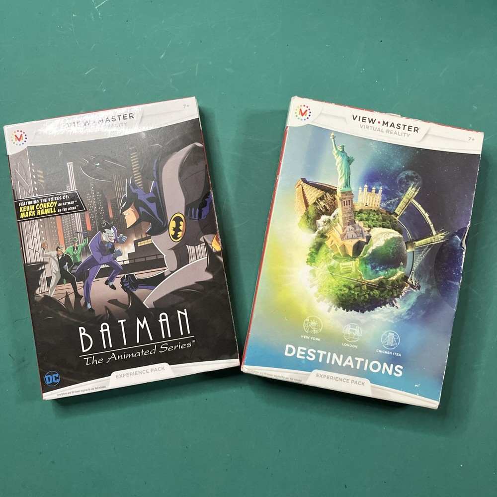 View Master Virtual Reality Experience Destinations (3) & Batman Sets. VERY GOOD