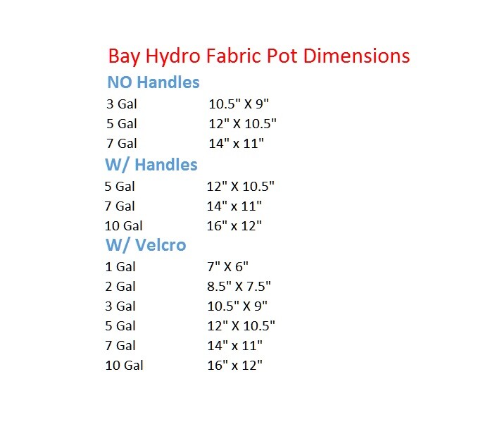 10pc 2 Gallon Bay Hydro Fabric Pots Quick Hook & Loop Fastener Trans-Planter $$