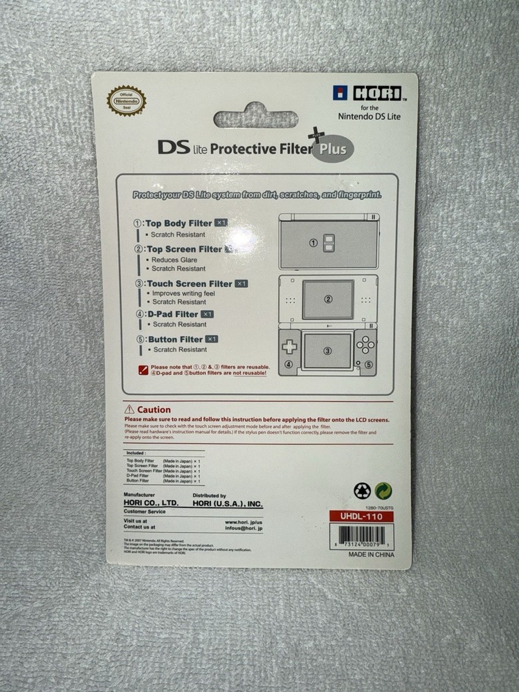 Nintendo DS Lite Protective Filter Plus HORI - NEW SEALED NEVER OPENED!