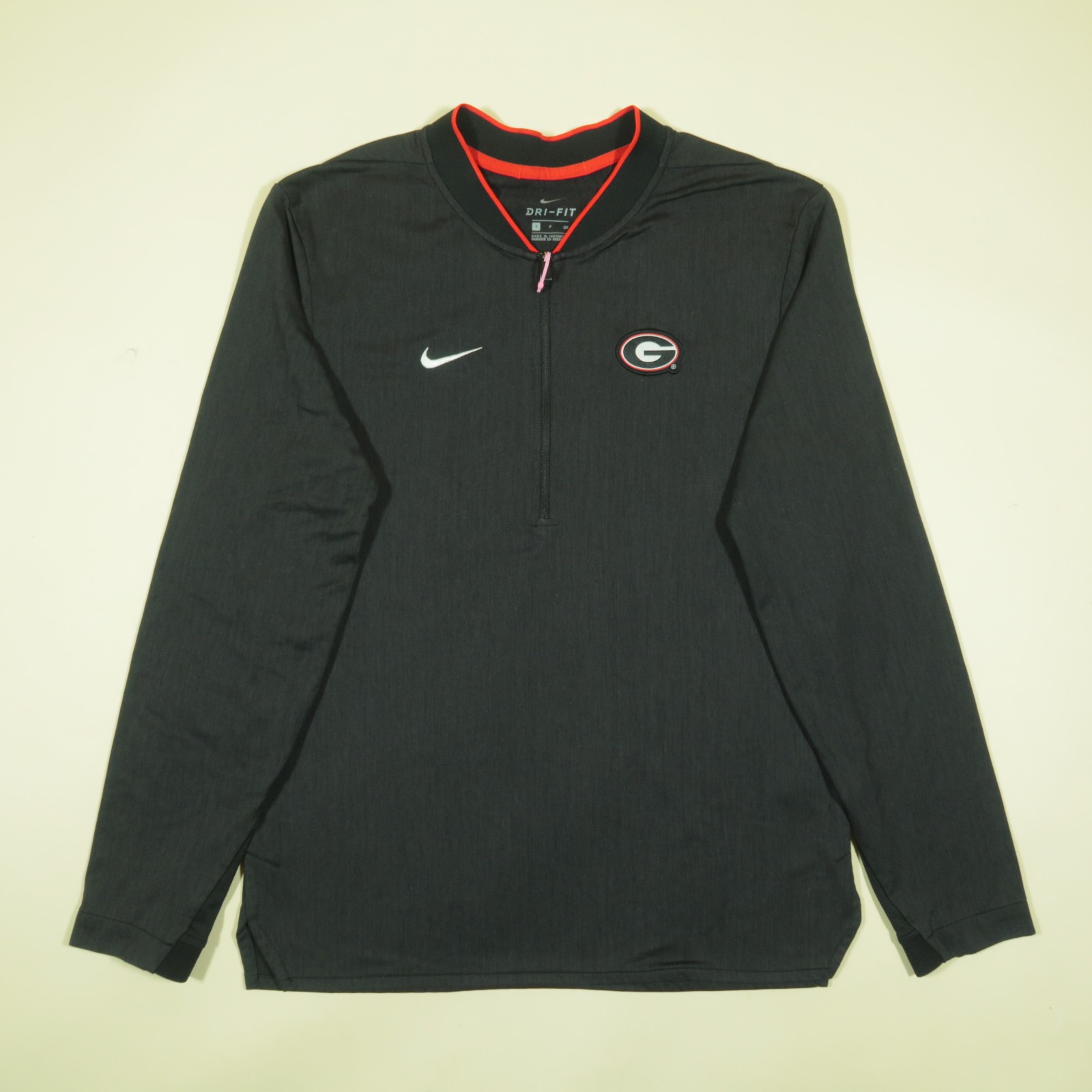 Nike Georgia On Field Pullover Mens S Black Lightweight Fleece Lined Sideline