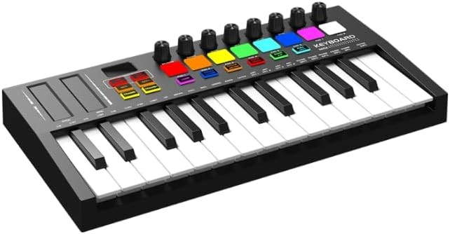 25-Key MIDI Keyboard Controller,USB/DAW Keyboard with 8 Drum Pads,8 Knobs New