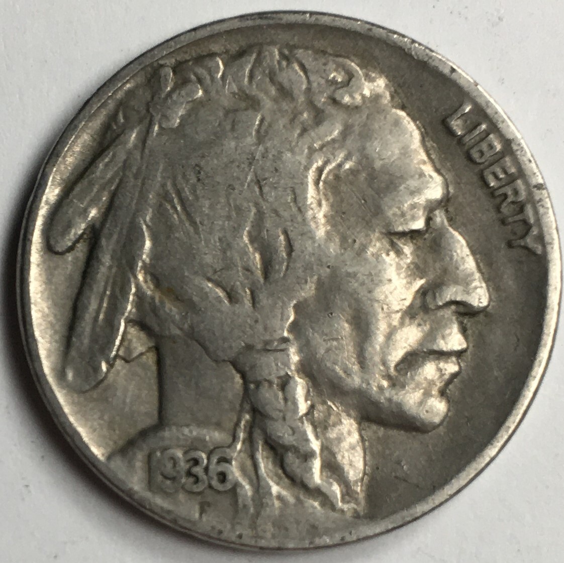 1936 United States Buffalo Nickel - Fine (F) KM#134 - BN36PF